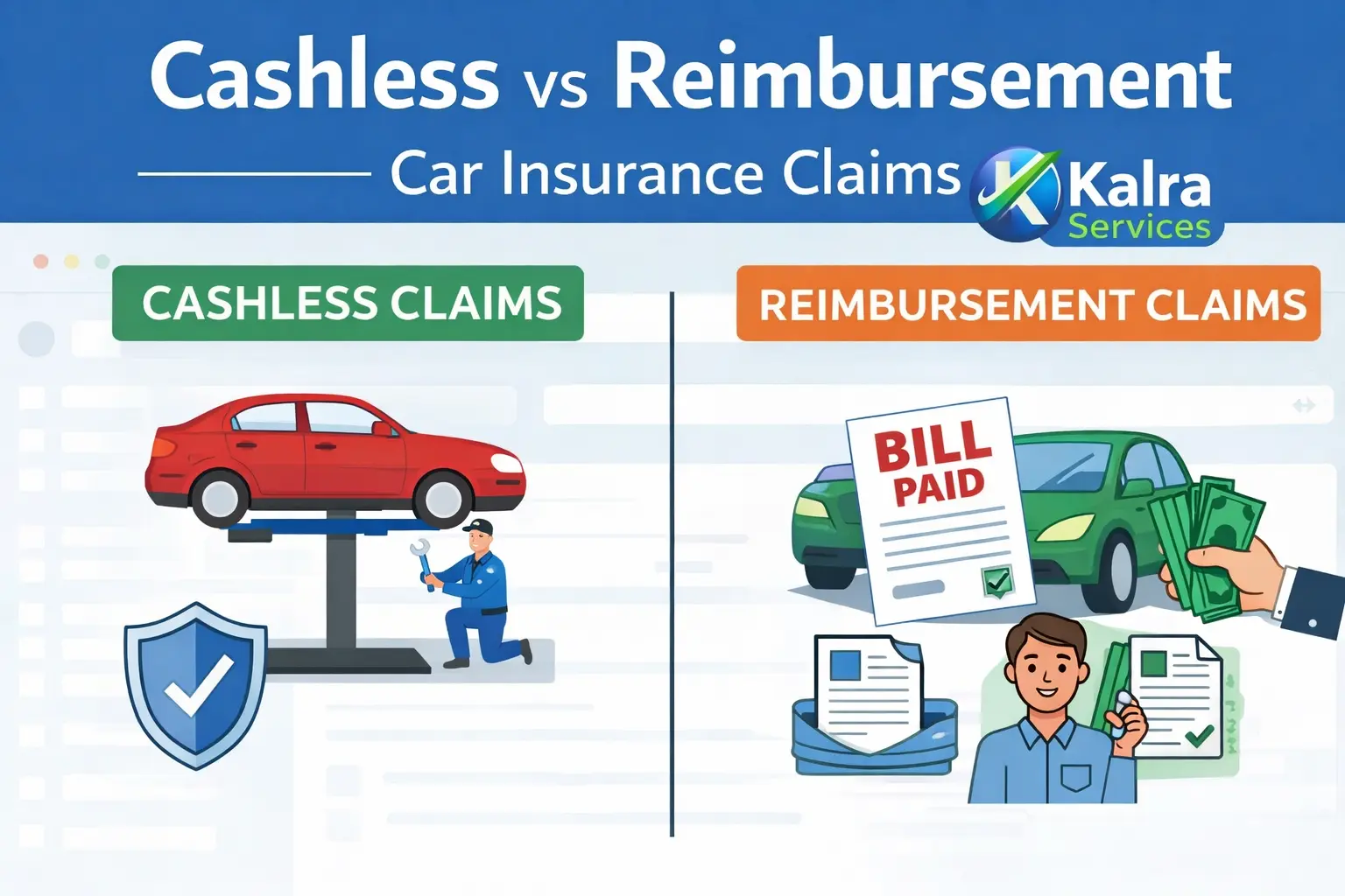 Cashless vs Reimbursement Car Insurance Claims