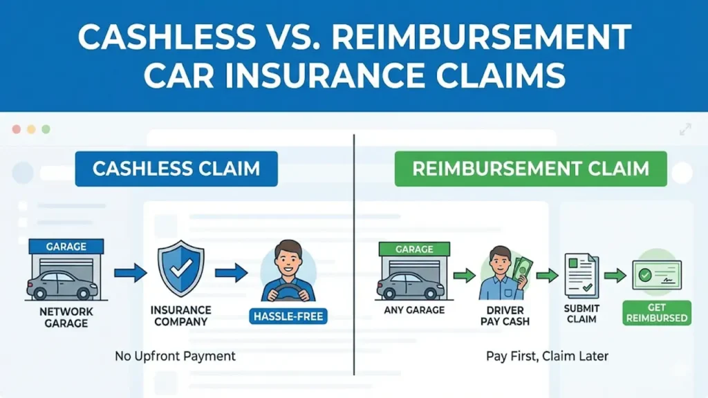 Cashless vs Reimbursement Car Insurance Claims